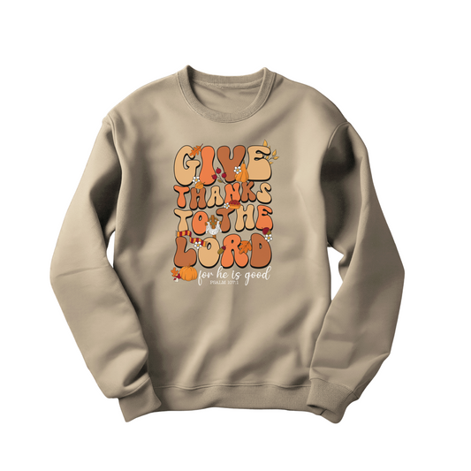 GIVE THANKS RETRO SWEATSHIRT