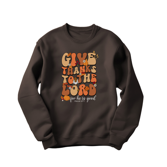 GIVE THANKS RETRO SWEATSHIRT